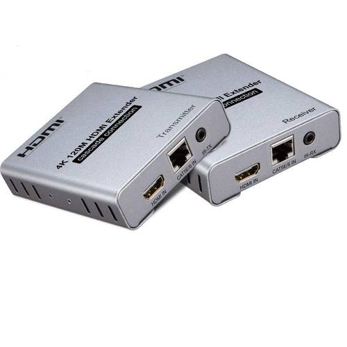 كيبل بمنفذ HDMI بطول 120 متر ودقة 1080 بكسل مع جهاز إرسال وموسع نطاق