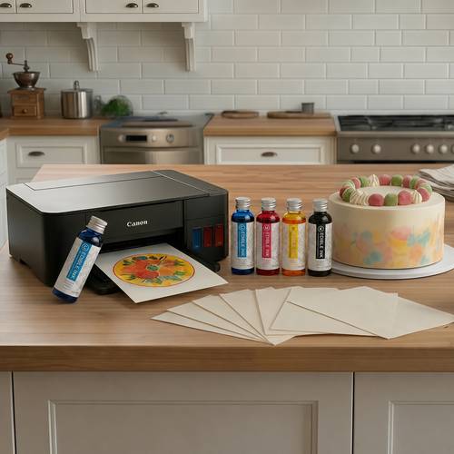 PIXMA G3416 Wireless LaserJet Multifunction Food Printer Kit Black with 4 Edible Ink Cartridges