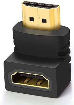 محول HDMI ذكر إلى HDMI أنثى عالي السرعة 90 درجة مع دعم 4K و HDR