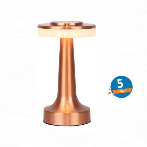 مصباح طاولة LED محمول مع مستشعر اللمس ، 3 مستويات سطوع ، بطارية قابلة لإعادة الشحن (روز كولد )5حبات 