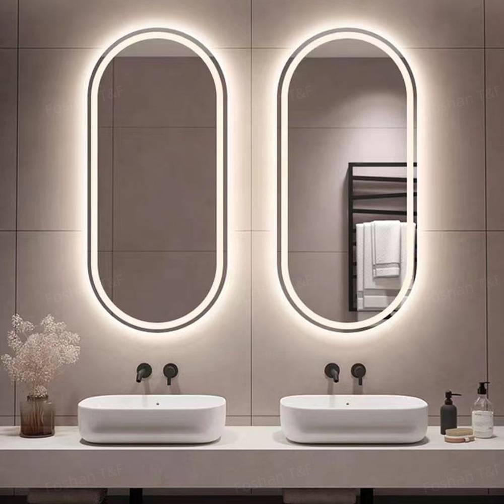 Full Length LED Mirror with Front & Back Lights Touch Control 3 Lighting Levels Wall Mounted for Bathroom, Living Room, Bedroom, Vanity - Multiple Sizes  60x80 cm