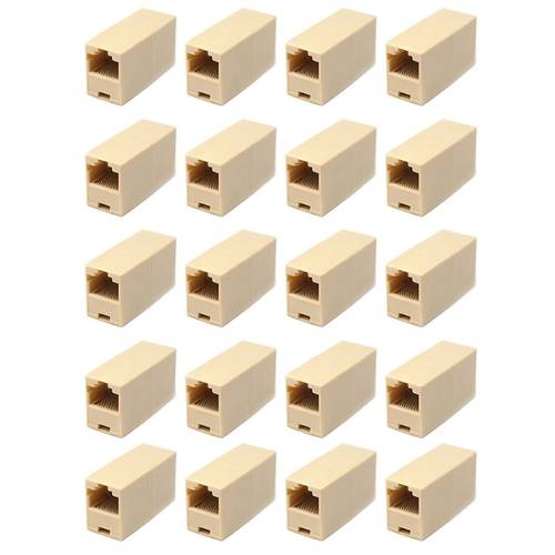 مقرنة  إيثرنت RJ45   أنثى إلى أنثى لكابلات الإنترنت(20 قطعه)
