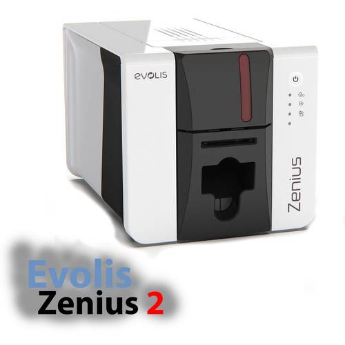 طابعة بطاقات الهوية Evolis Zenius 2، مصممة لطباعة بطاقات PVC | واجهة USB مع تنبيهات LED ذكية، دقة ألوان 300 dpi، سعة تغذية 50 بطاقة | ZN2-0001-M.