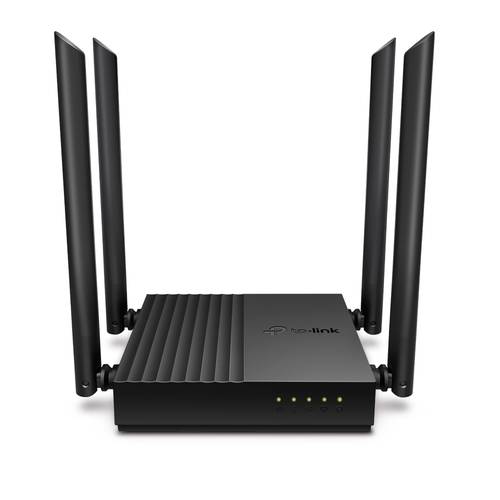 TP-Link Archer C64 Wireless AC1200 Dual Band Gigabit Wi-Fi Router with 4 External Antennas, MU-MIMO, and WPA3 - Black