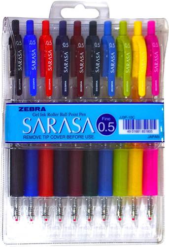 10-Piece Sarasa Gel Ink Pen Set Multicolour