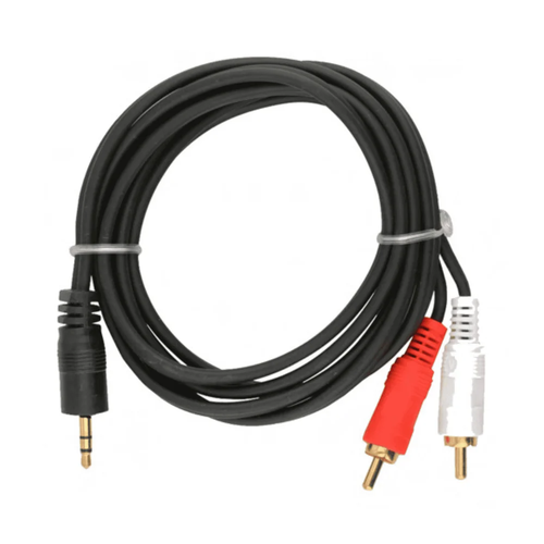 1.50m Aux Cable with 3.5mm Male to Male Connector - Black - Multiple Quantities