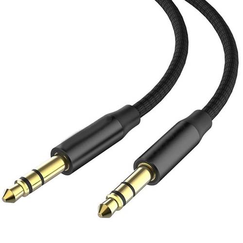 3.5mm Male-to-Male Nylon Braided AUX Audio Cable - 1.2m - Black