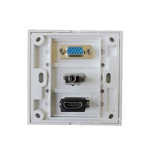 مقبس حائط HDMI/VGA/AUX - ابيض - متعدد الكميات