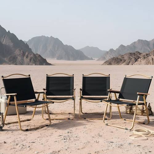 Multi-piece camping chair set | Lightweight, foldable with metal frame, for camping and hiking - Multi-colored.