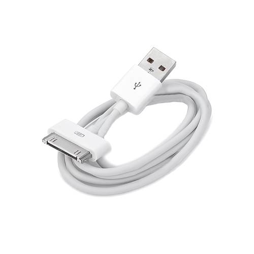 كابل USB 30-Pin للشحن ومزامنة البيانات لجهاز iPhone - طول 2 متر - ابيض - متعدد الكميات
