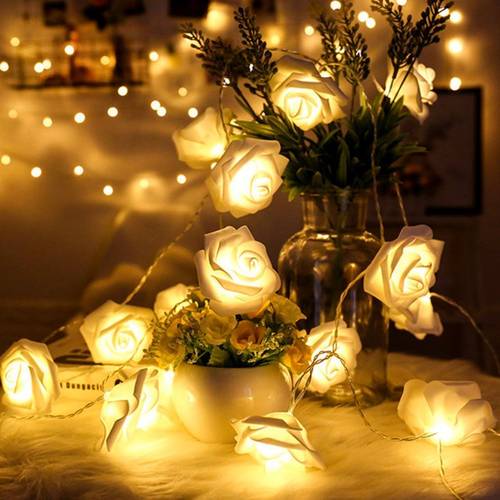 White decorative string lights