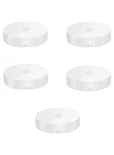 مصباح ليلي LED مزود بجهاز استشعار للحركة ومنفذ USB لون أبيض 5حبات 