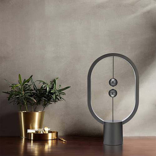 Heng Balance Lamp Ellipse Plastic USB-C; GREY WOOD PRINT DH0075GWP/HBLEUC