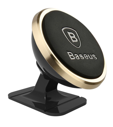 Baseus 360 Degree Rotation Magnetic Car Mount Holder For Mobile Phones Gold/Black SUGENT-NT0V