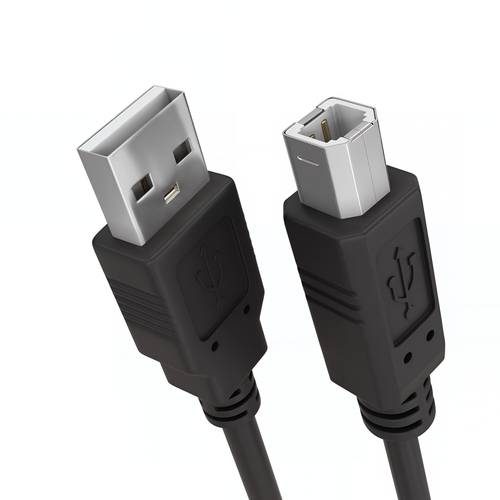 Durable High-Speed ​​USB-A to USB-B Print Cable for Connecting Computers to Printers, Scanners, and Other Devices - 10 Meters - Black