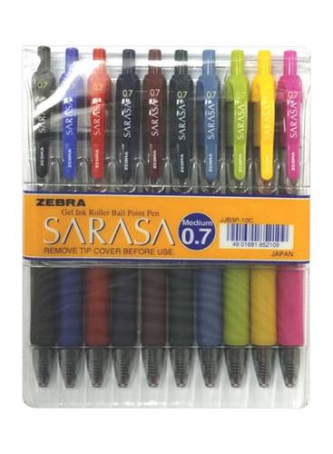 ZEBRA Pack Of 10 Sarasa 0.7 Ball Point Pen Multicolour - 104442