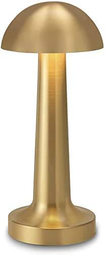 Modern LED Table Lamp Cordless Lighting 3W Rechargeable Aluminum Cordless Desk Lamp (Gold)