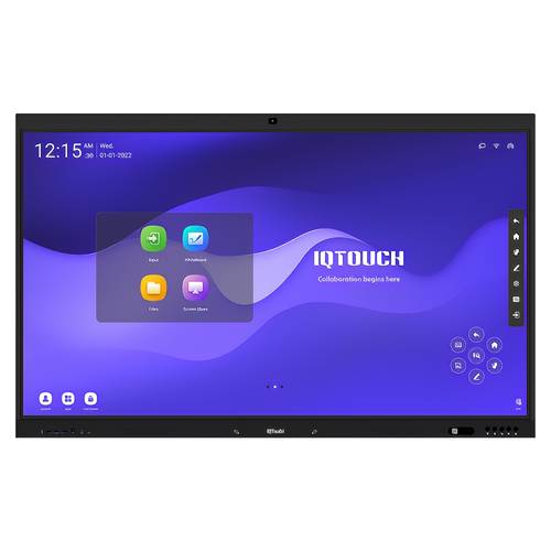 IQTouch TE1200S Pro 4K UHD Multi-Touch Interactive Whiteboard with 48MP 4K AI Camera, 8 Microphones and NFC - 75