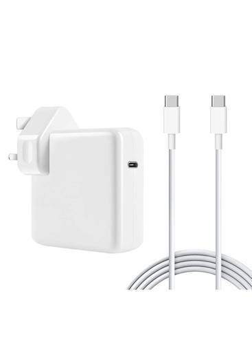 شاحن USB من النوع C بقدرة 65 واط لاجهزة ابل ماك بوك/برو، لينوفو وأي لاب توب او هواتف ذكية أخرى مع USB C واللون ابيض مكون من 10 قطع