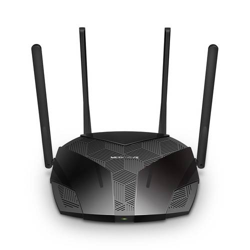 Mercusys MR80X Dual Band Wi-Fi 6 Wireless Router Up to 3 Gbps with 4 High Gain External Antennas - Black