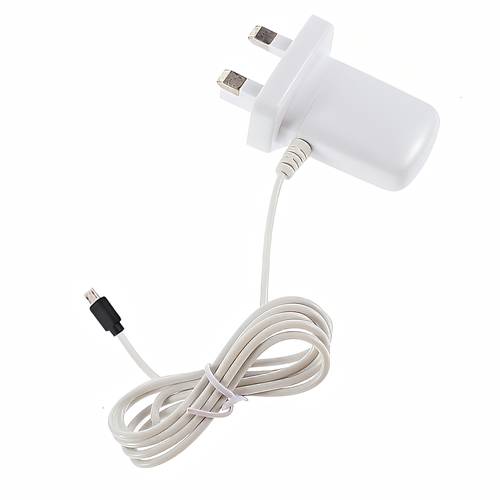 شاحن سريع بثلاثة دبابيس مع كيبل Micro USB - أبيض