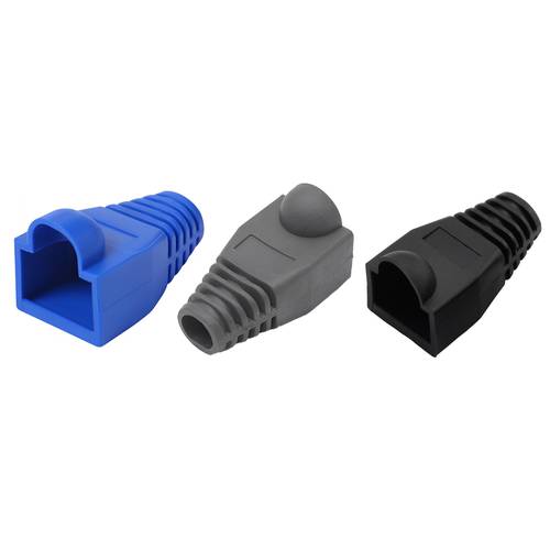 مجموعة أغطية توصيل شبكة ايثرنت RJ45 من البلاستيك الناعم لتخفيف الضغط CAT5/CAT5E/CAT6/CAT6E - من 100 قطعة - متعدد الالوان