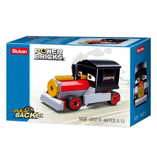 Sluban Power Breaks Steam Train Building Block Set - 44 Pieces - For Ages 6 and Up.