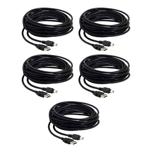 كابل بيانات 8متر USB صغير 5Pin إلى USB 2.0 ذكر للقرص الصلب والكاميرا والهاتف (5 قطع)