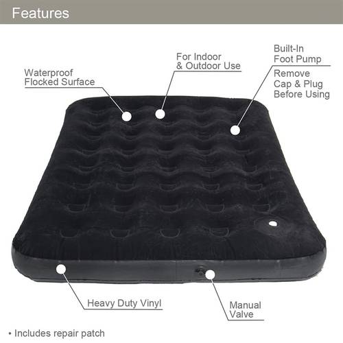 Avenli Double Flow Air Bed with Built-in Pump Size 190cm x 136cm x 22cm