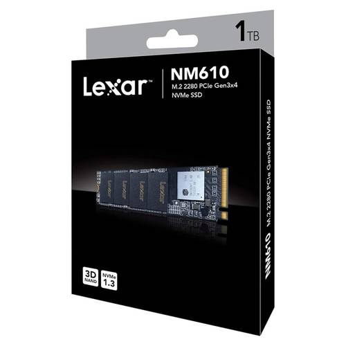 ليكسار هاردسك NVMe SSD طراز NM610 M.2 2280 PCIe Gen3x4 - سعة 1 تيرابايت - سرعة قراءة 2100 ميجابايت/ثانية وسرعة كتابة 1600 ميجابايت/ثانية - اسود
