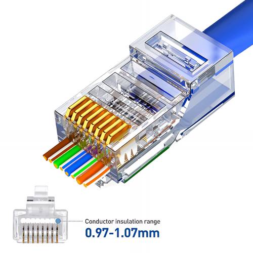 مجموعة موصلات RJ45 وحدات طراز CAT6 شفاف - متعدد الكميات