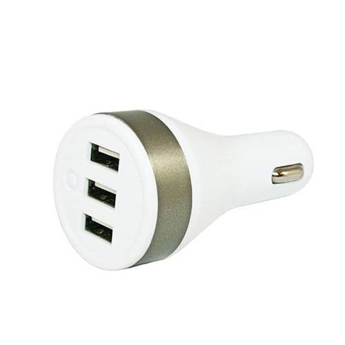 شاحن سيارة مع 3 منافذ USB - ابيض