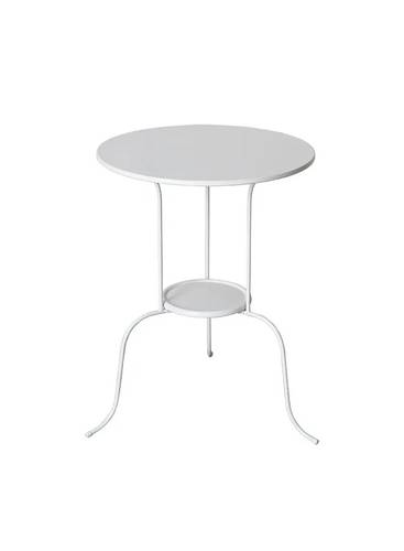 Side Table White Colour Made Of Steel White 50X66.5cm