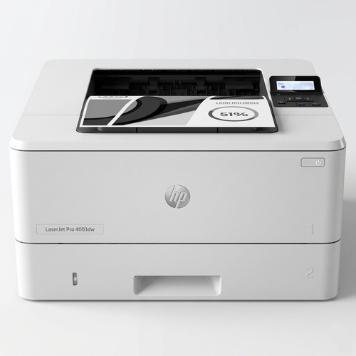 طابعة HP LaserJet Pro 4003dw، طباعة دوبلكس لاسلكية حتى 42 جزء في المليون، USB 2.0 عالي السرعة، أبيض - أحادية اللون.