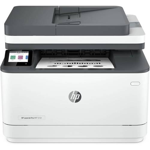 اتش بي طابعة ليزر جيت برو  MFP 3103fdw أحادية اللون متعددة الوظائف 4 في 1، لاسلكية، مزدوجة، ومغذية تلقائية - ابيض
