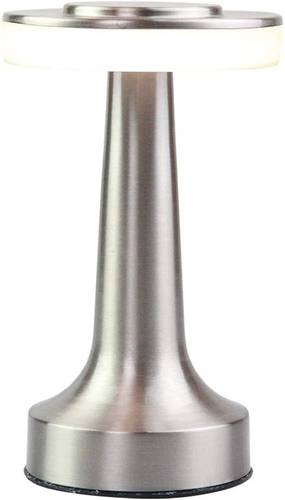 Portable LED Table Lamp with Touch Sensor, 3-Levels Brightness, Rechargeable Battery (Silver)