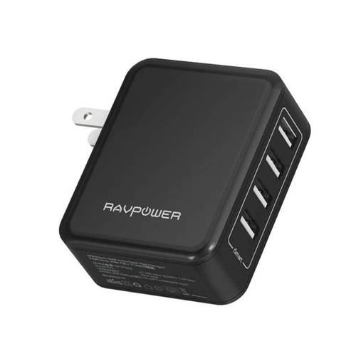 راف باور 40 وات شاحن جداري 4 منافذ RP-PC026 - أسود