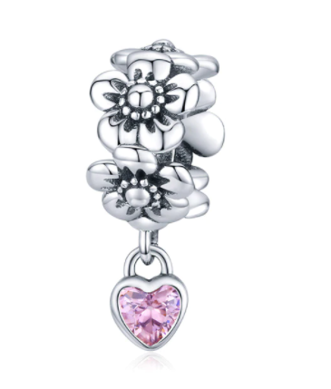 تعليقة charms بندوررا للاساور والسلاسل من الفضة الانجليزي المطلي روديوم