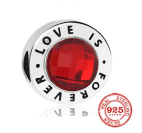 تعليقة love  charms بندوررا للاساور والسلاسل من الفضة الانجليزي المطلي روديوم