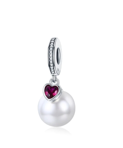 تعليقة charms بندوررا للاساور والسلاسل من الفضة الانجليزي المطلي روديوم