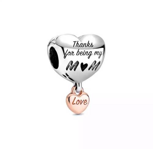 تعليقة charms بندوررا للاساور والسلاسل من الفضة الانجليزي المطلي روديوم