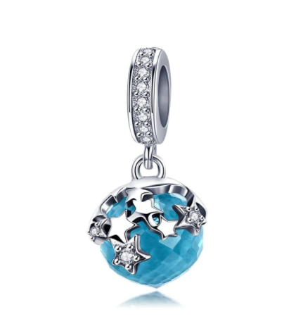 تعليقة charms بندوررا للاساور والسلاسل من الفضة الانجليزي المطلي روديوم