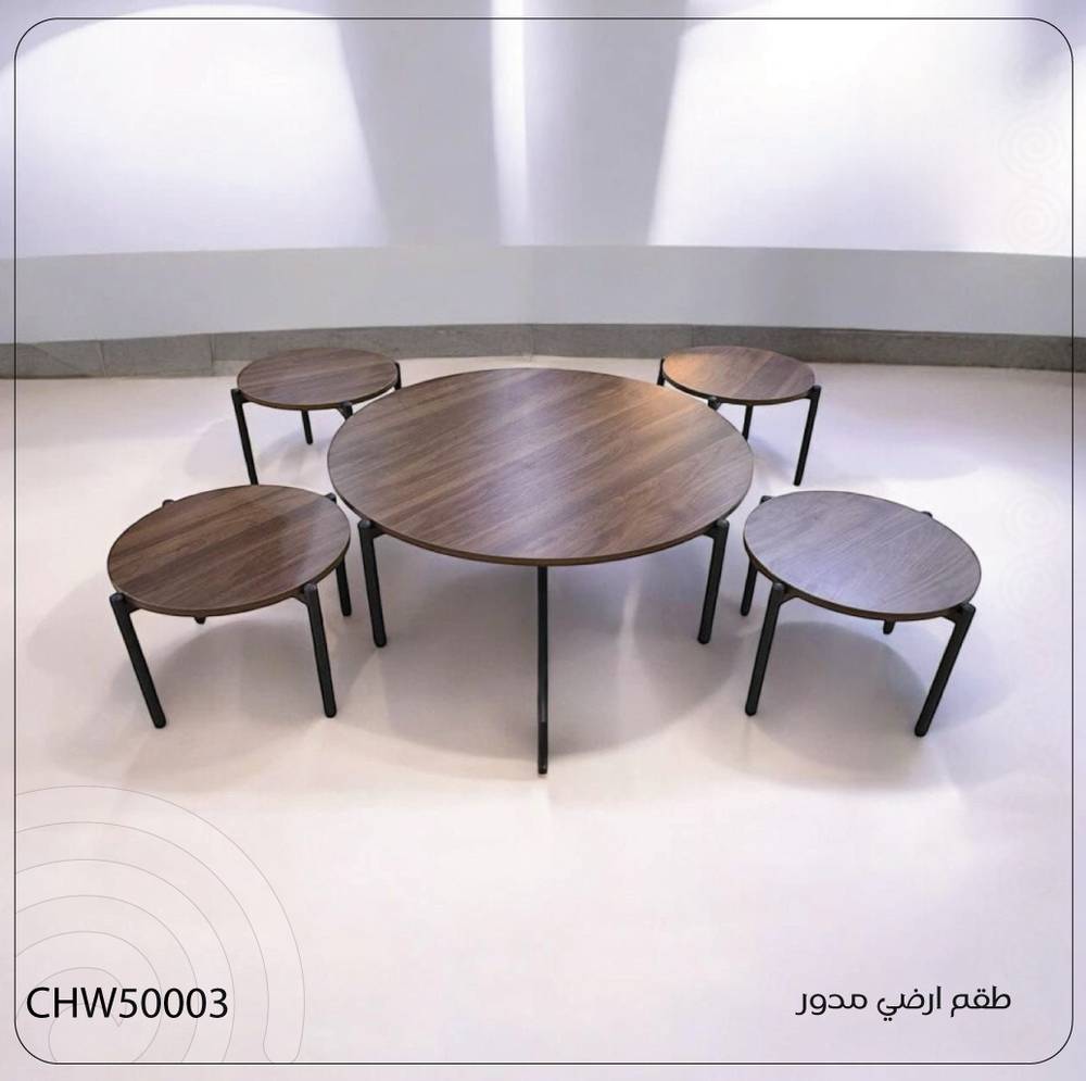  Round Floor Table Set with Circular Design 