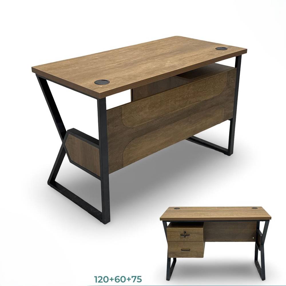  Modern Multi-Color Office Desk with Metal and Wood Design 