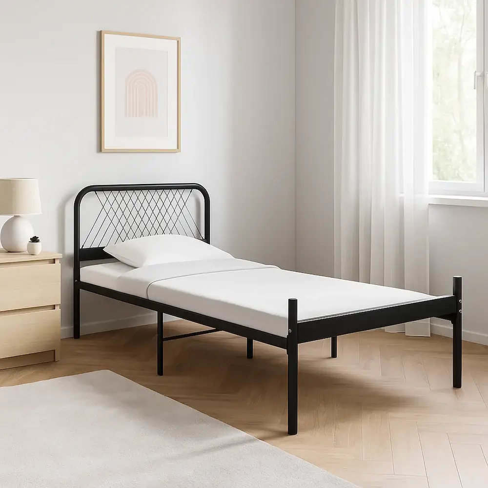 Single Metal Bed Frame - Mesh Design