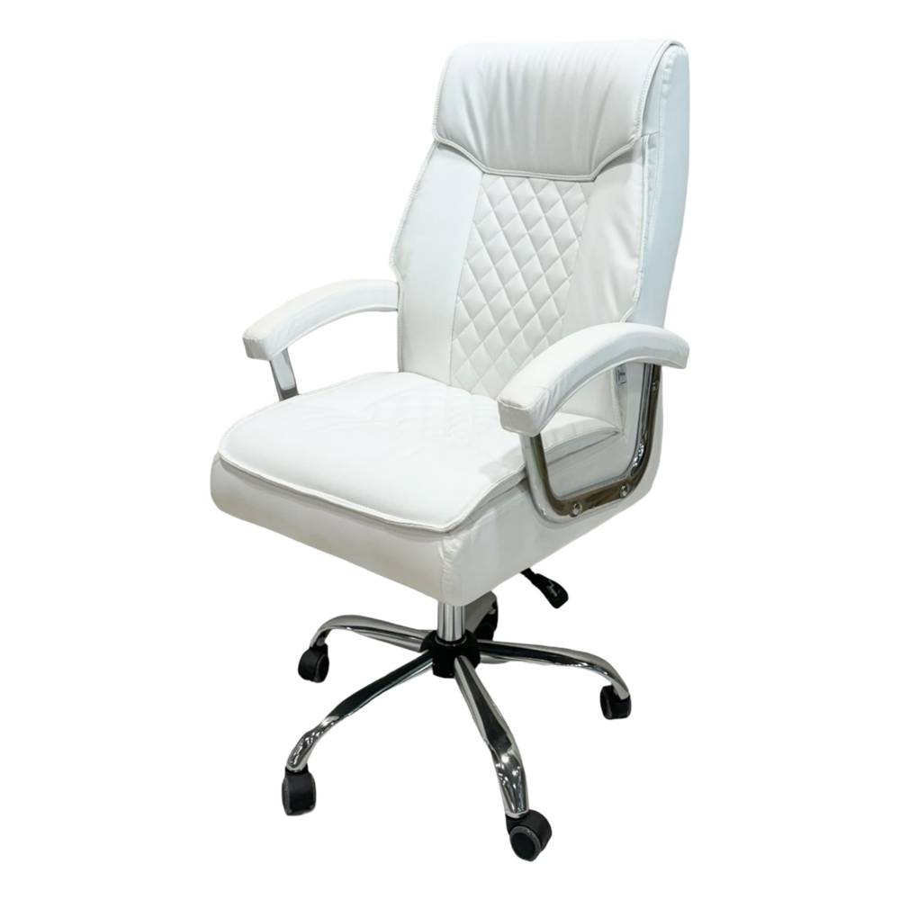  Diamond-Quilted Leather Office Chair in Multiple Colors 