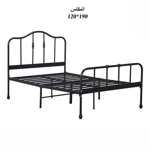  سرير حديد بتصميم ناعم  نفر ونص – مقاس 120×190 سم 