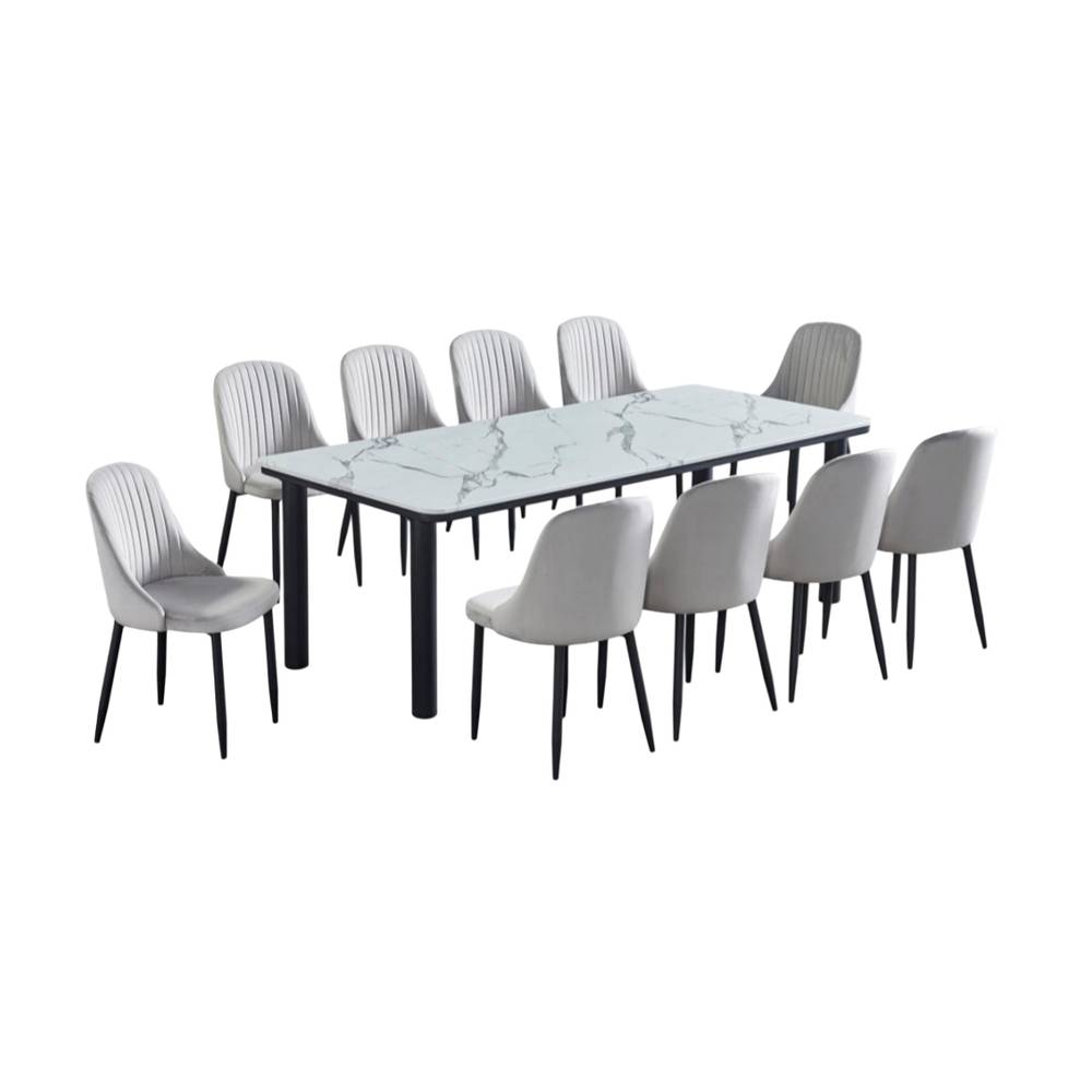  Marble Dining Table with 10 Chairs – Multi Colors 