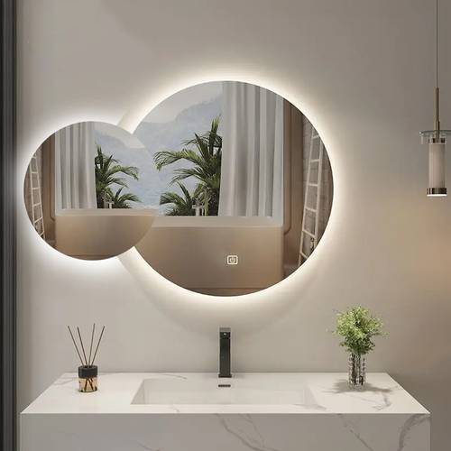 مراية دائرية مزدوجة مضيئة LED