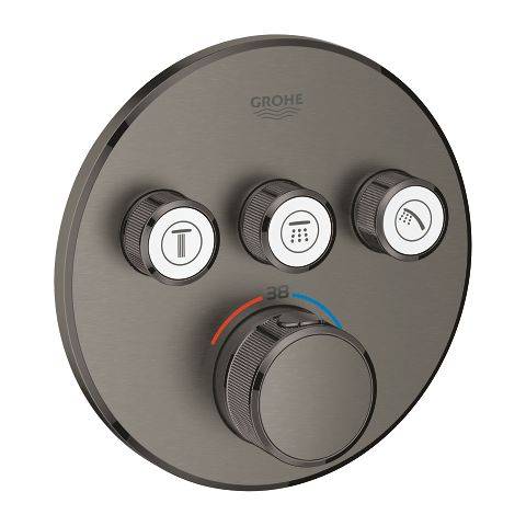 ترموستات جروهي Grohtherm SmartControl للتركيب المخفي بـ 3 صمامات - لون تيتانيوم